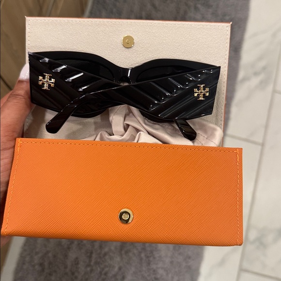 Tory Burch Black and Gold Sunglasses main image 7